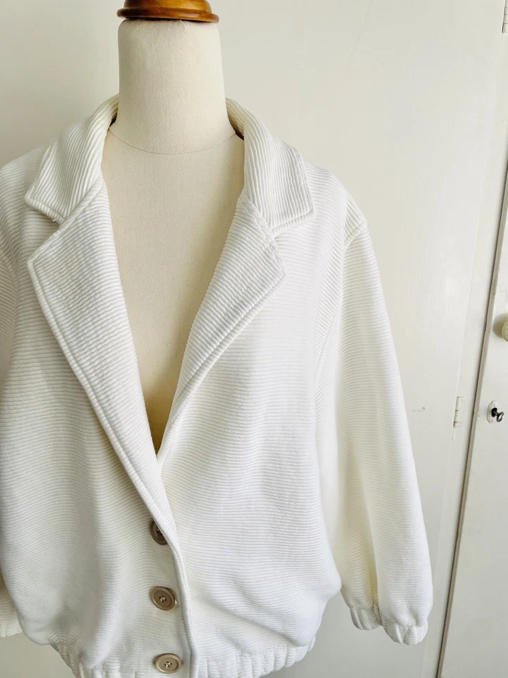 Original American Apparel Womens White Lightweight Jacket Cotton One Size Foto 4 de 4