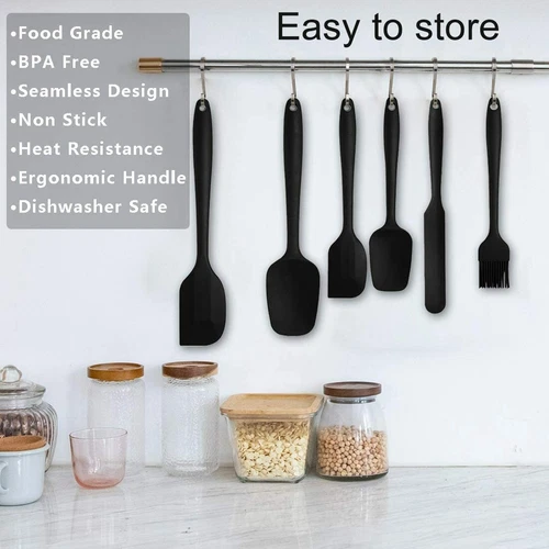 6 pack Kitchen Spatula Silicone Utensils Heat Resistant Rubber for Baking Cook - Picture 11 of 20