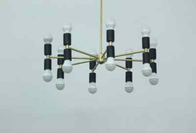 Matte Finish Stunning Brass 8 Arm 16 Light Chandelier For Elegant Spaces