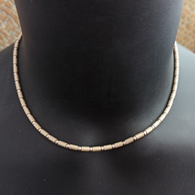Me's Silver Tube Necklace Men Pipe Unisex Sterling 925 Minimalist