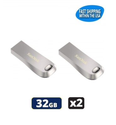Sandisk Ultra Luxe 32GB Metal Flash Drive USB Thumb Drive (2 Pack)