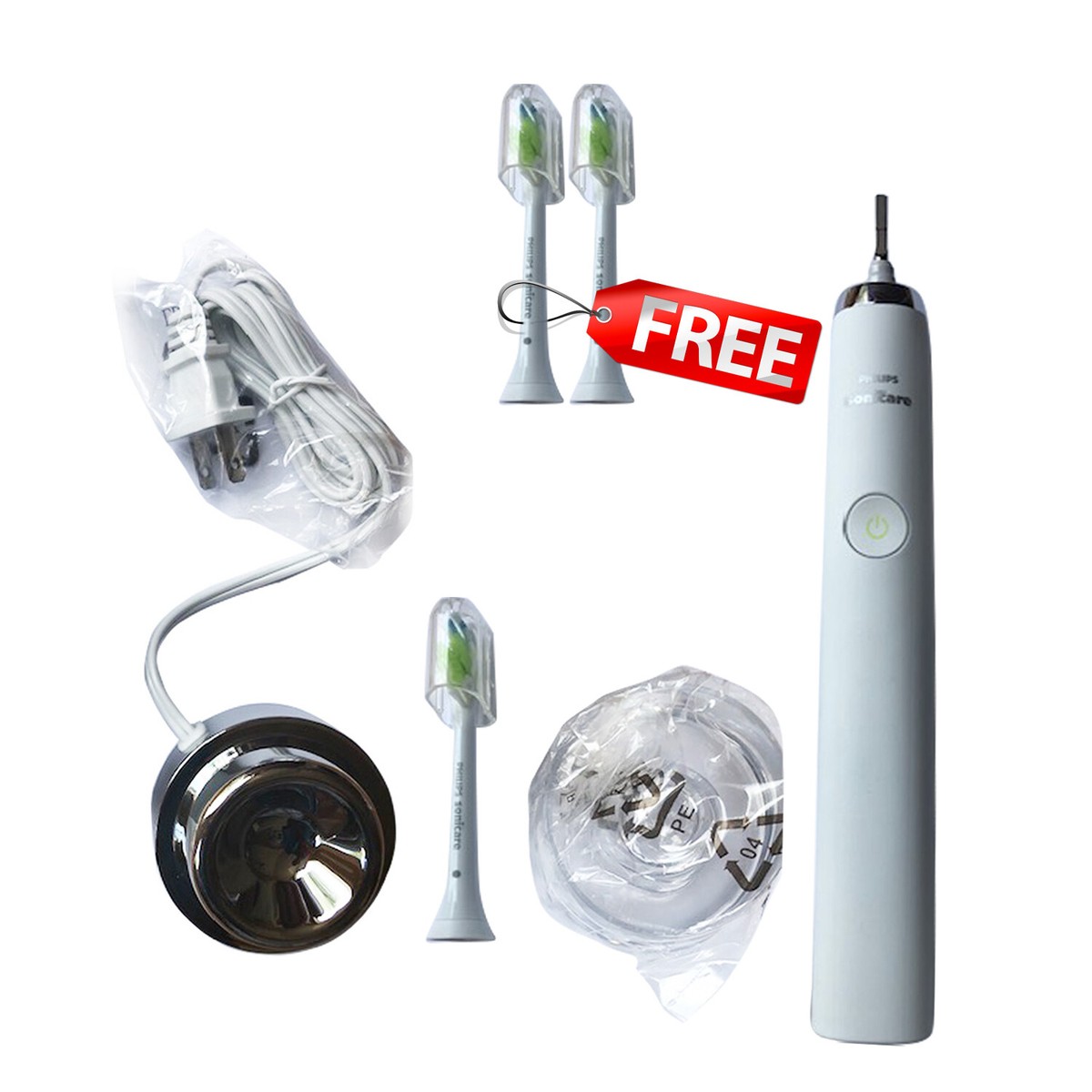 Philips Sonicare DiamondClean DeepClean White Toothbrush | FREE 2x