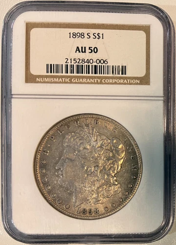 1898-S Morgan Silver Dollar, NGC AU-50, Better Date!