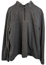 Lands' End, Men's, 1/4 Zip Pullover, grey, size XXL