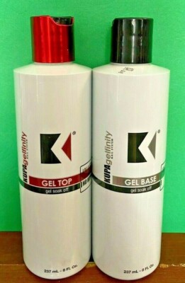 Kupa Gelfinity Gel Top Coat & Base Coat Duo UV/LED Gel Soak Off .8oz Large Size