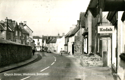 1972 postcard Church Street WEDMORE Somerset - Picture 1 of 2