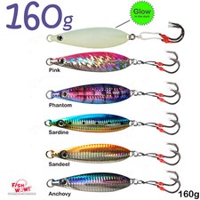Fish WOW! 160g Fall Flat Fishing Vertical Speed Knife Jig Fish Lures Bait NEW