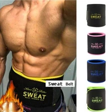 Kiwi-Rata Men Women Tummy Waist Cincher Sweat Band Wrap Belt Trainer Body Shaper