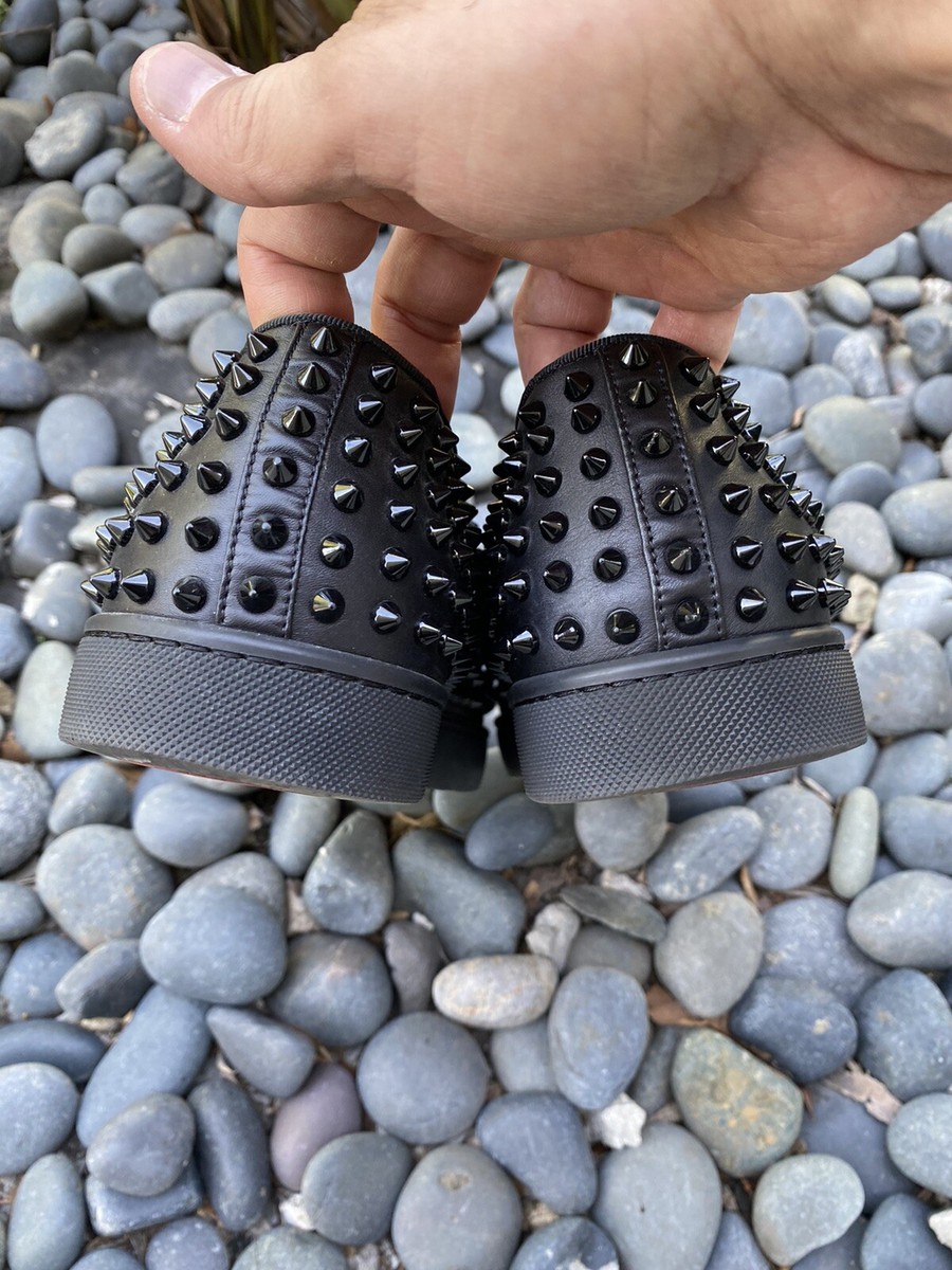 靴 christian louboutin rolling spike Christian Louboutin Spike Roller Boat Sneaker Black Men's