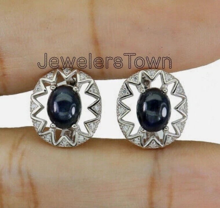 Orecchini vintage Lindy Star Sapphire, orecchini Lindy Star, orecchini Drop... - Immagine 3 di 4