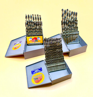 115 Pc Drill Bit Set (3) Cases Letter Number HI-M7 Drill Hog  Lifetime Warranty