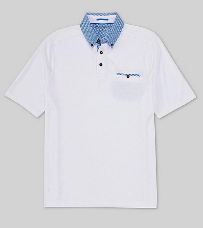 Футболка-поло Age of WisdomPinpoint Polynosic с коротким рукавом белого цвета [XL]