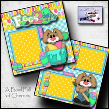 EGGS 2 DYE FOR EASTER 2 premade scrapbook pages printed layout 4 album CHERRY