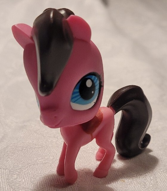 Littlest Pet Shop LPS Horse Pony Pink Brown Tail Mane