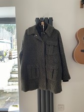 Ganni Green Boucle Wool Coat Bn Size 6/8