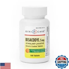 GeriCare Bisacodyl 5 mg Laxative Coated Tablet | Generic for Dulcolax | Stimu