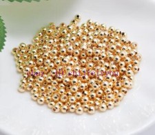 18K/14K Yellow gold plated Filled Ball Smooth Spacer Loose Beads Jewelry Making