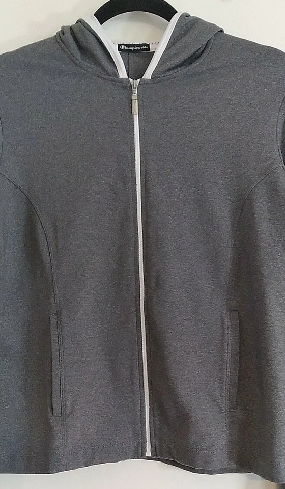 Champion Elite Woman's Medium Hooded Long Sleeve, Grey,Zip up Closure,w/Pockets, - Image 4 of 4