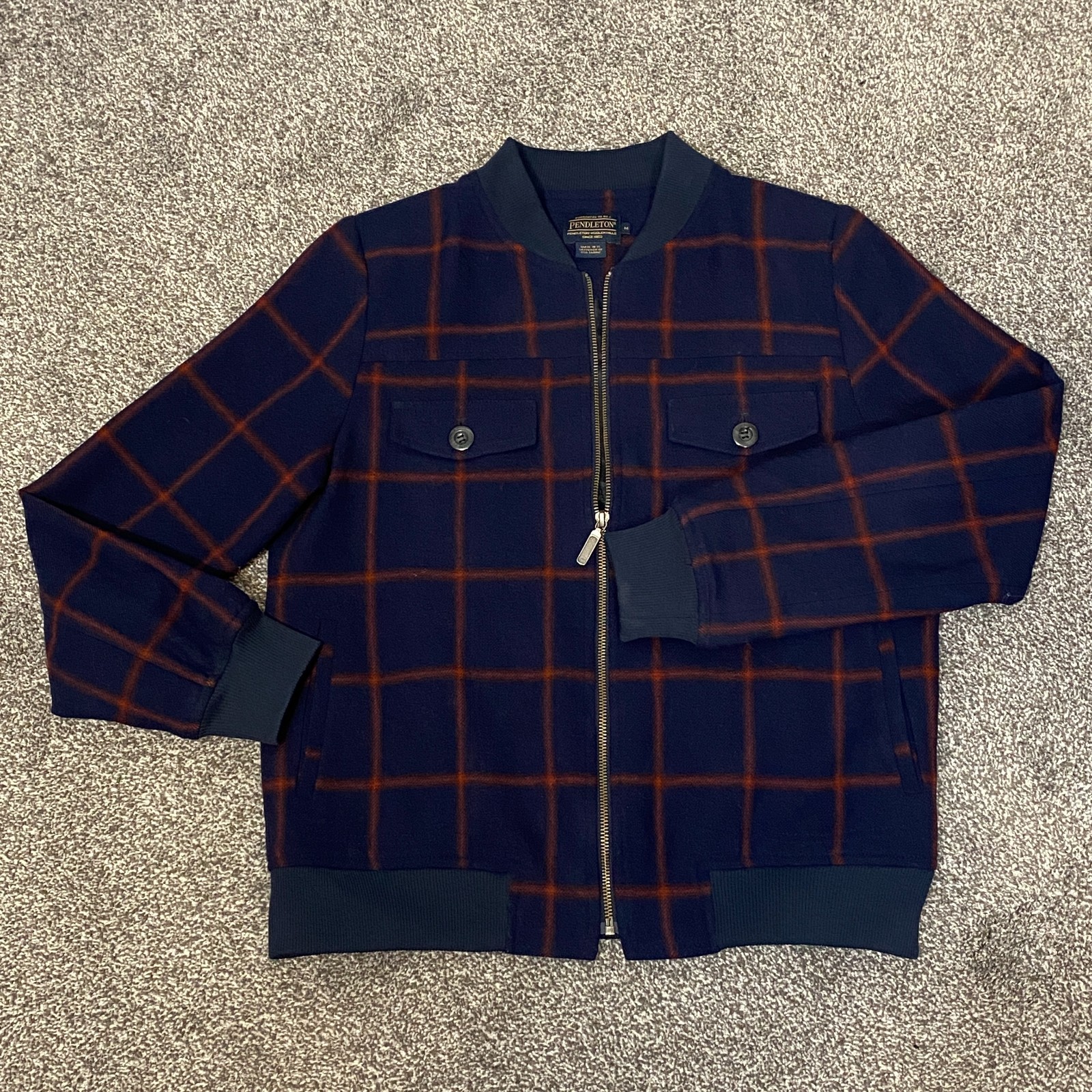 Pendleton Women’s Wool Bomber Jacket Medium Blue … - image 6