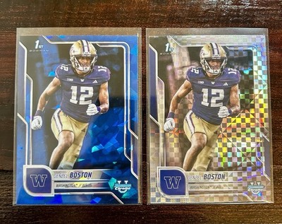 Denzel Boston 2025 Bowman U Chrome 1st Bowman X-Fractor Sapphire Browns (2)