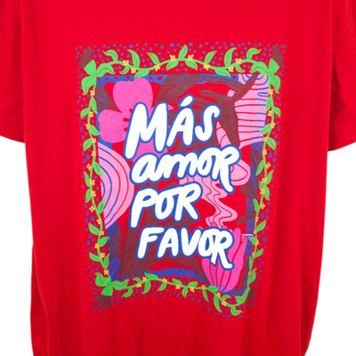 Mas Amor Por Favor T Shirt Mens Size 2XL Red Latino Heritage Month More Love