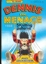 Dennis the Menace & Gnasher 5 Knitting Patterns  Sizes: 24 - 44in  4 ply wool