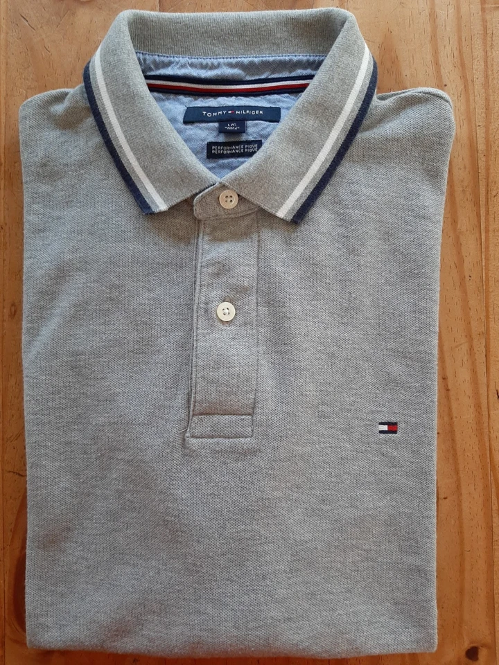 Tommy Hilfiger Herren Poloshirt Pique, Größe L grau - Bild 2 von 4