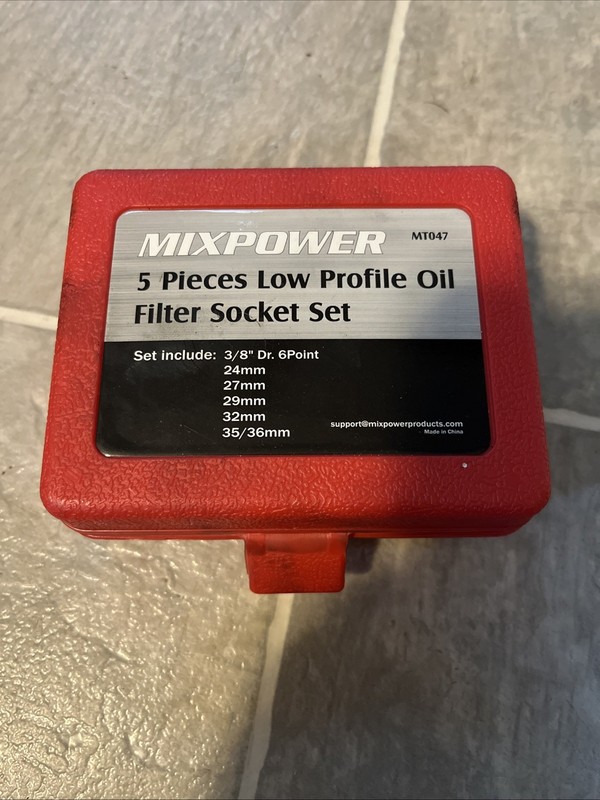 MIXPOWER 5 Pieces 3/8" Drive Low Profile Oil Filter Socket Set