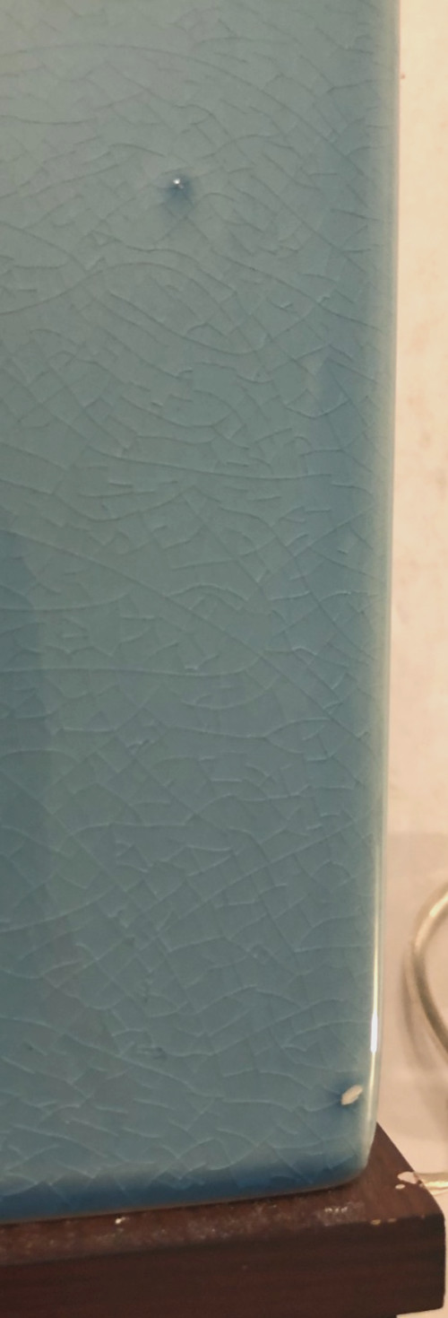 Ralph Lauren Home Porcelain Ceramic Table Dresser Lamp Aqua Blue 2017 Crazing