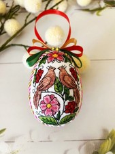 Hand embroidered pysanka. Ukrainian Easter egg. (#5)