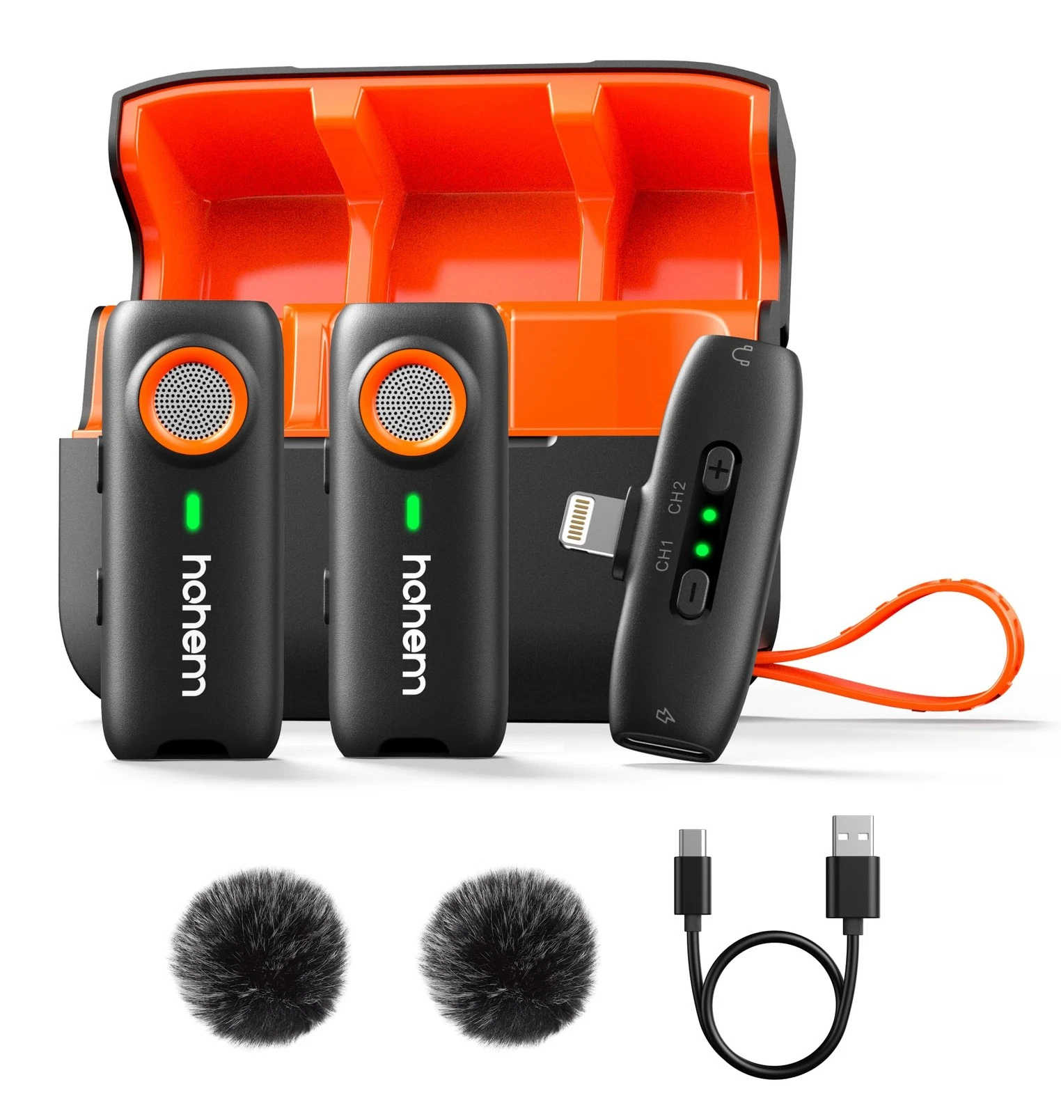 MIC-01 Wireless Lavalier Microphone for iPhone, Noise Cancellation, 48kHz 328...
