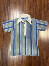 Vintage OP Ocean Pacific Sunwear Striped Polo Surf Skate Shirt Made USA Medium