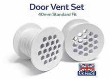 40mm Door Vent Air Grille Set Round 55mm Cover Push Fit Ventilation 2 Sided