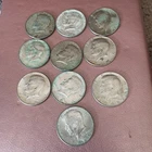 Lot 10 Kennedy Silver Half Dollars- 1965- 1969 - Circulated Ungraded