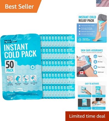 Quick Relief 4x7 Cold Packs - 50 Bulk Disposable Ice Compresses for Emergencies