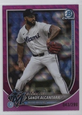2025 Bowman Chrome Fuchsia Wave Refractor 43/299 Sandy Alcantara #48 6q5