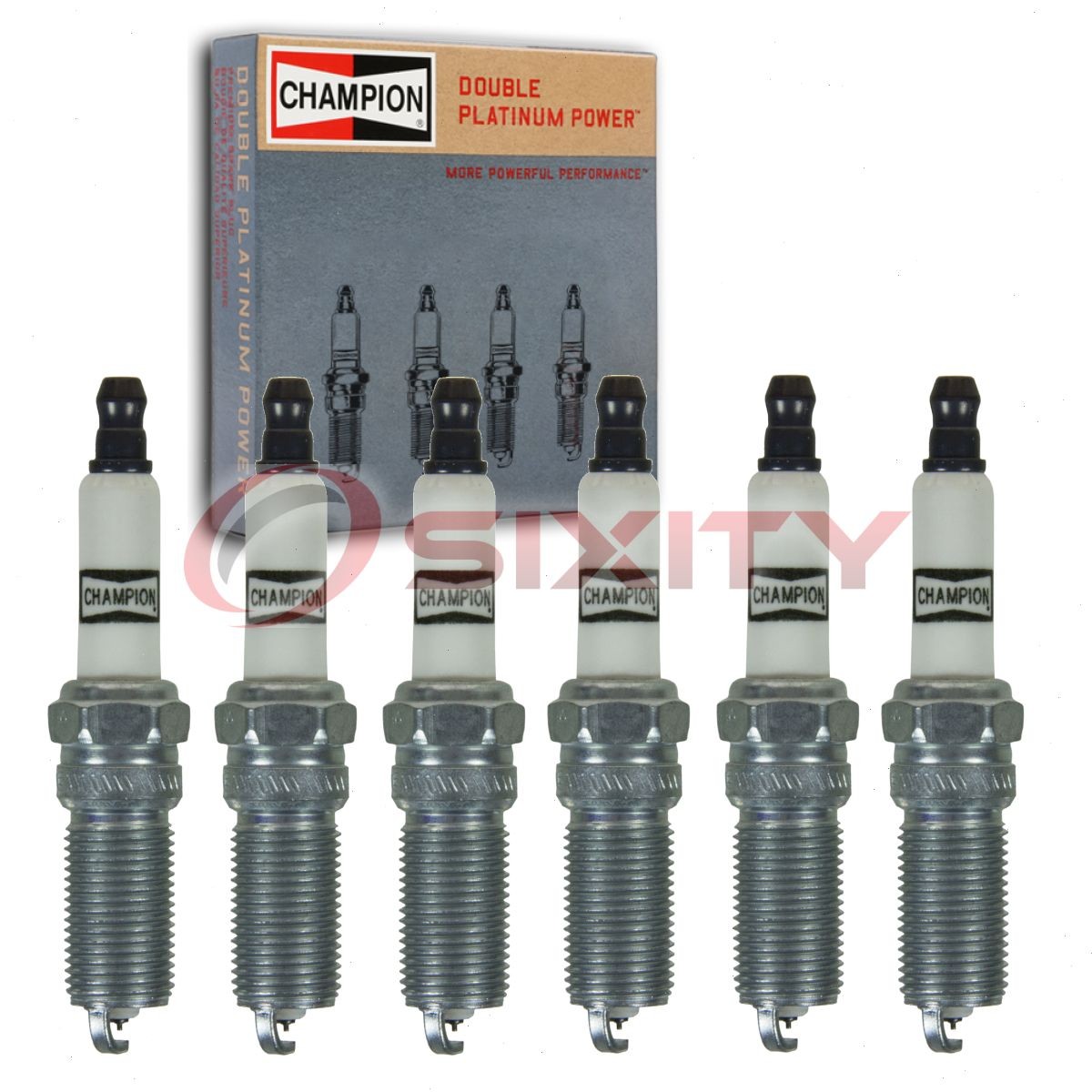 6 pc Champion Double Platinum Spark Plugs for 2010-2015 Chevrolet Camaro zj