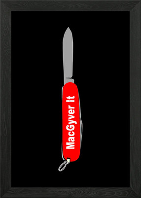 Improvise rot Taschenmesser gerahmt Wandbild Poster Leinwanddruck Bild