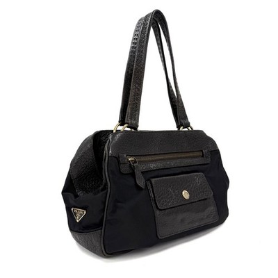 Original Prada Triangle Logo Tessuto Vintage Leder Luxus Designer Handtasche