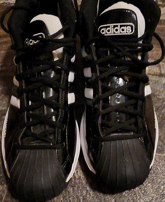 adidas Black White Mid Top Basketball Sneakers EE8591 Men's Athletic Shoes