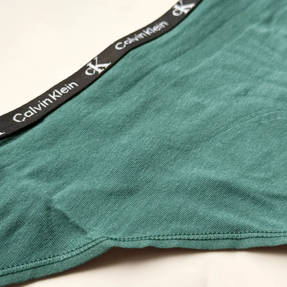 Tanga Calvin Klein 1996 algodón elástico moderno panty verde esmeralda talla L/XL Foto 3 de 4