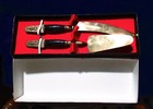 Vintage Thailand, bronze serving set, knife and cake server in box — photo 2