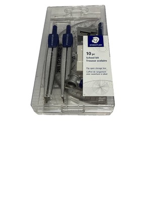 Staedtler 10pc School Kit: 9 Essential Tools + Flip Open Storage Box #550 60S3A6