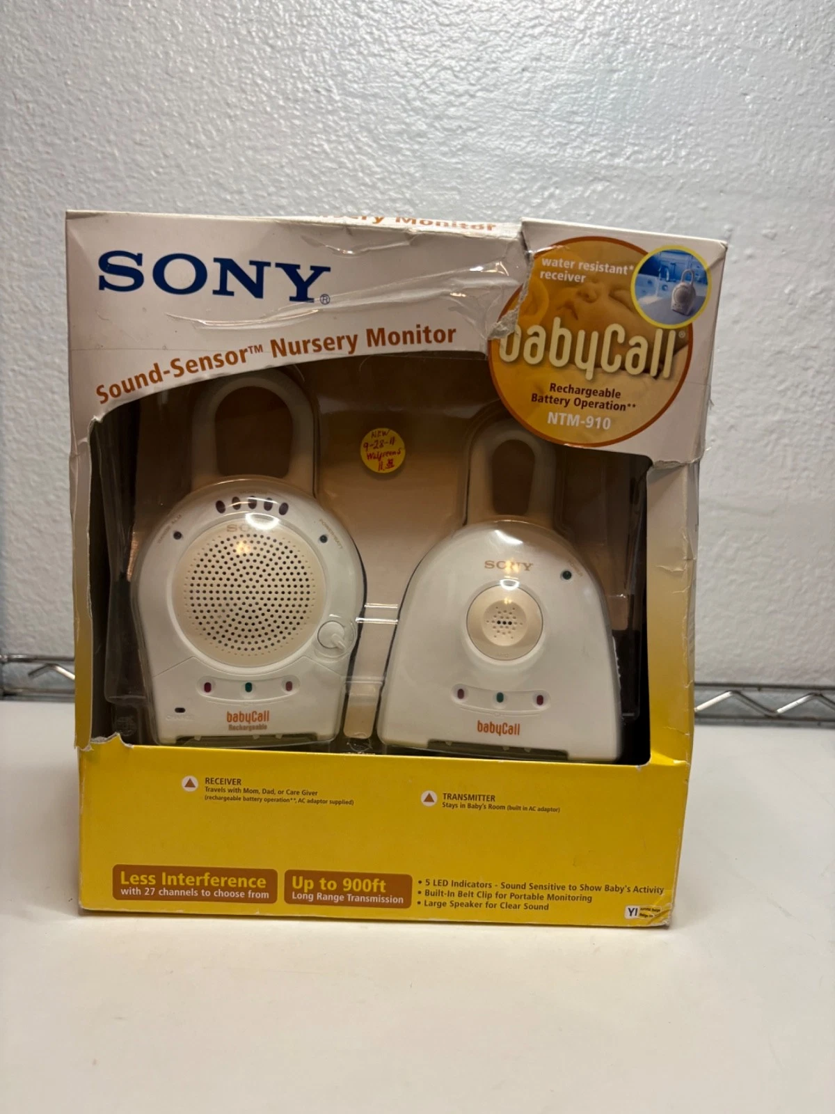 Sony BabyCall Sound-Sensor Nursery Monitor NTM-910 27CH 900MHz Vintage New In Bo