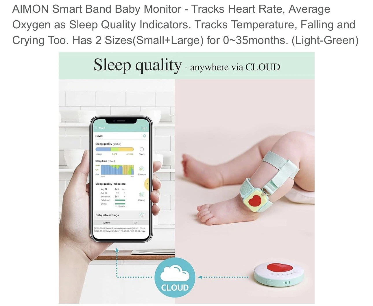 A.I.Mon Smart Monitoring Band Baby Monitor To Track Various Health And Sleep