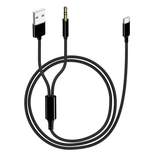 USB C auf Aux Kabel, USB C auf 3,5mm Audio Aux Klinke und USB Ladekabel, Kopf... - Bild 1 von 8