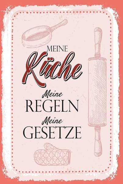 Holzschild 18X12 Cm Meine KüChe Meine Regeln Deko Geschenk Holz Schild-image