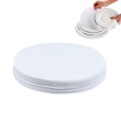 48 PCS White Felt Plate China Storage Dividers Protectors Thick 7.5 Inch Soft