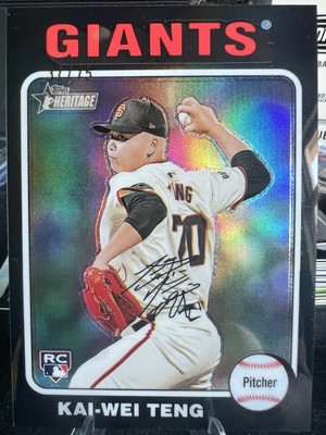 2024 Topps Heritage High Number #638 Black /75 Kai-Wei Teng (RC)