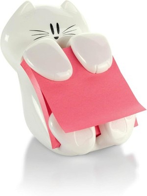 Cat Design Sticky Note Dispenser 3x3 Pop Up Notes Holder Desk Office Organizer